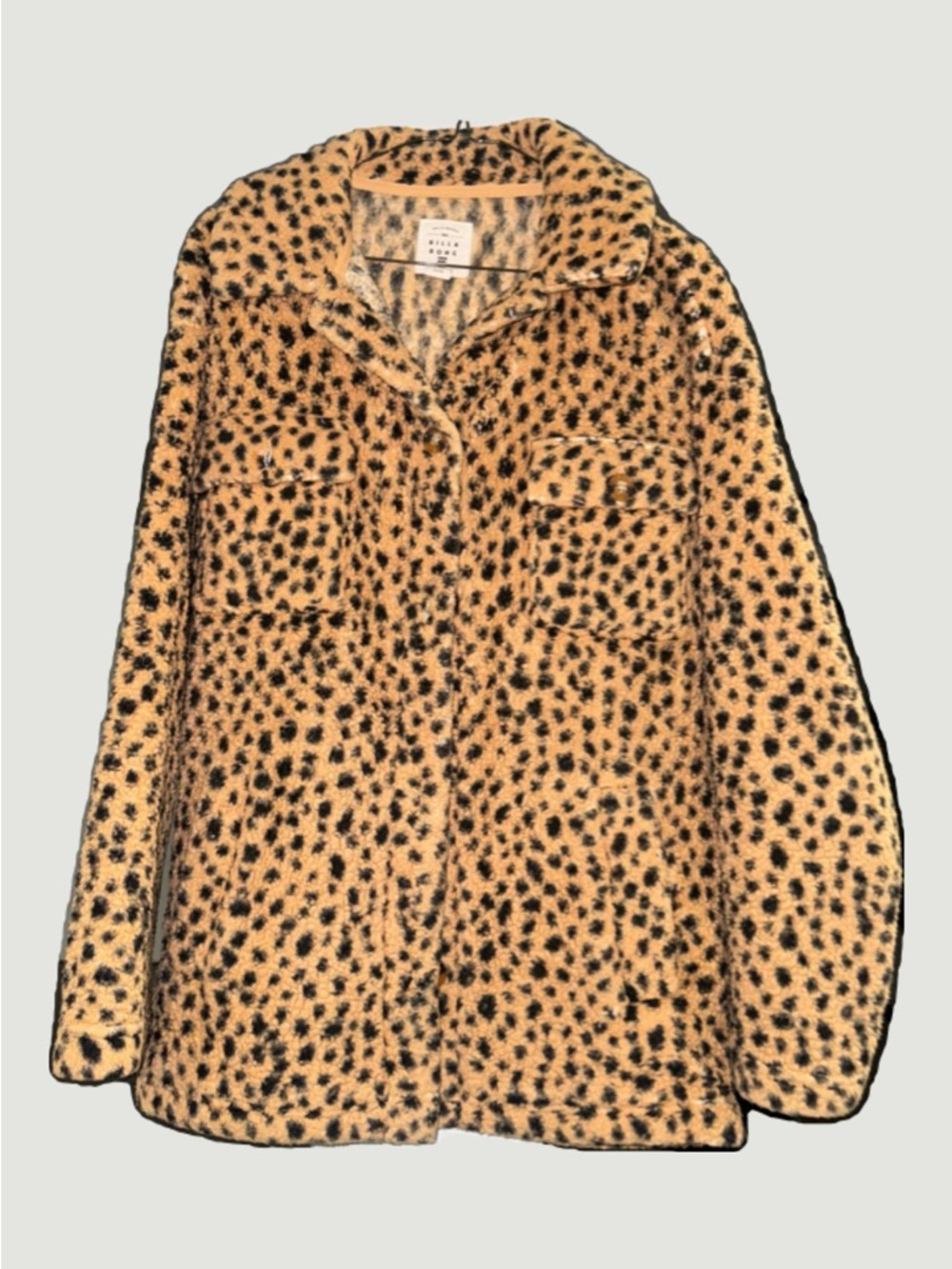 Billabong Leopard-Print Faux Fur Jacket - Taupe & Black
